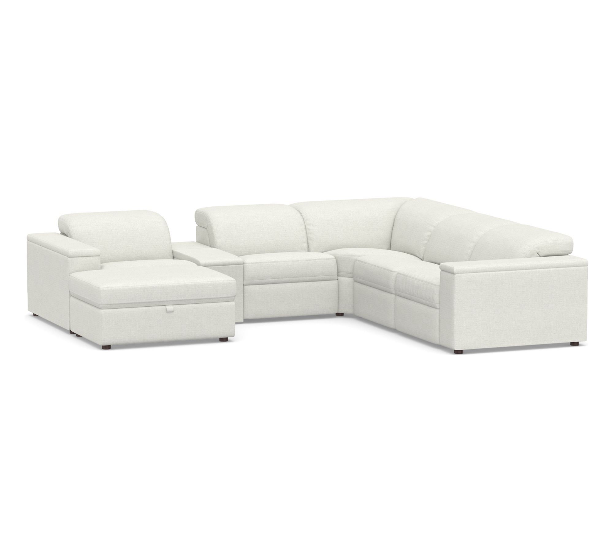 Ultra Lounge Square Arm 7-Piece Reclining Wedge Sectional (130")