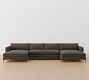 Jake Leather Double Chaise Sectional (145&quot;&ndash;164&quot;)