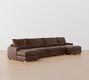 Canyon Square Arm Leather Double Chaise Sectional (151&quot;&ndash;207&quot;)