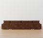 Canyon Square Arm Leather Double Chaise Sectional (151&quot;&ndash;207&quot;)