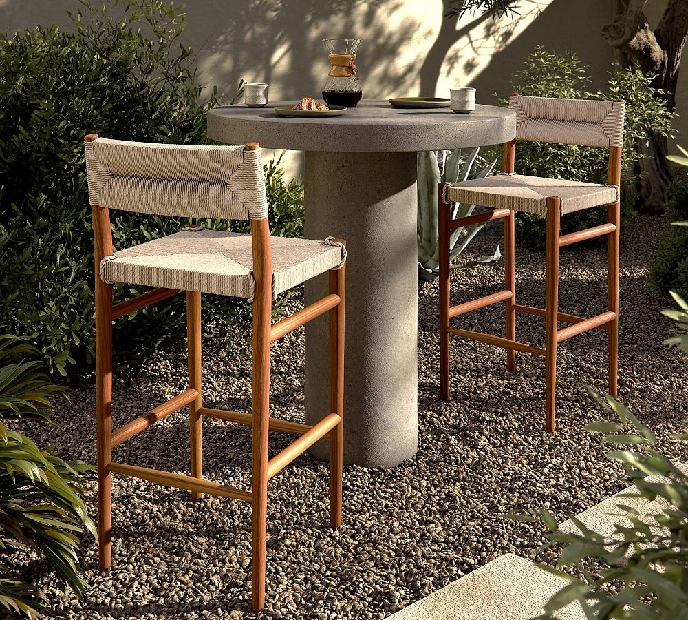 Zara Woven Outdoor Bar & Counter Stools Pottery Barn