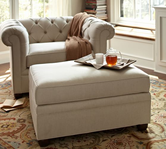 Chesterfield chair and deals ottoman