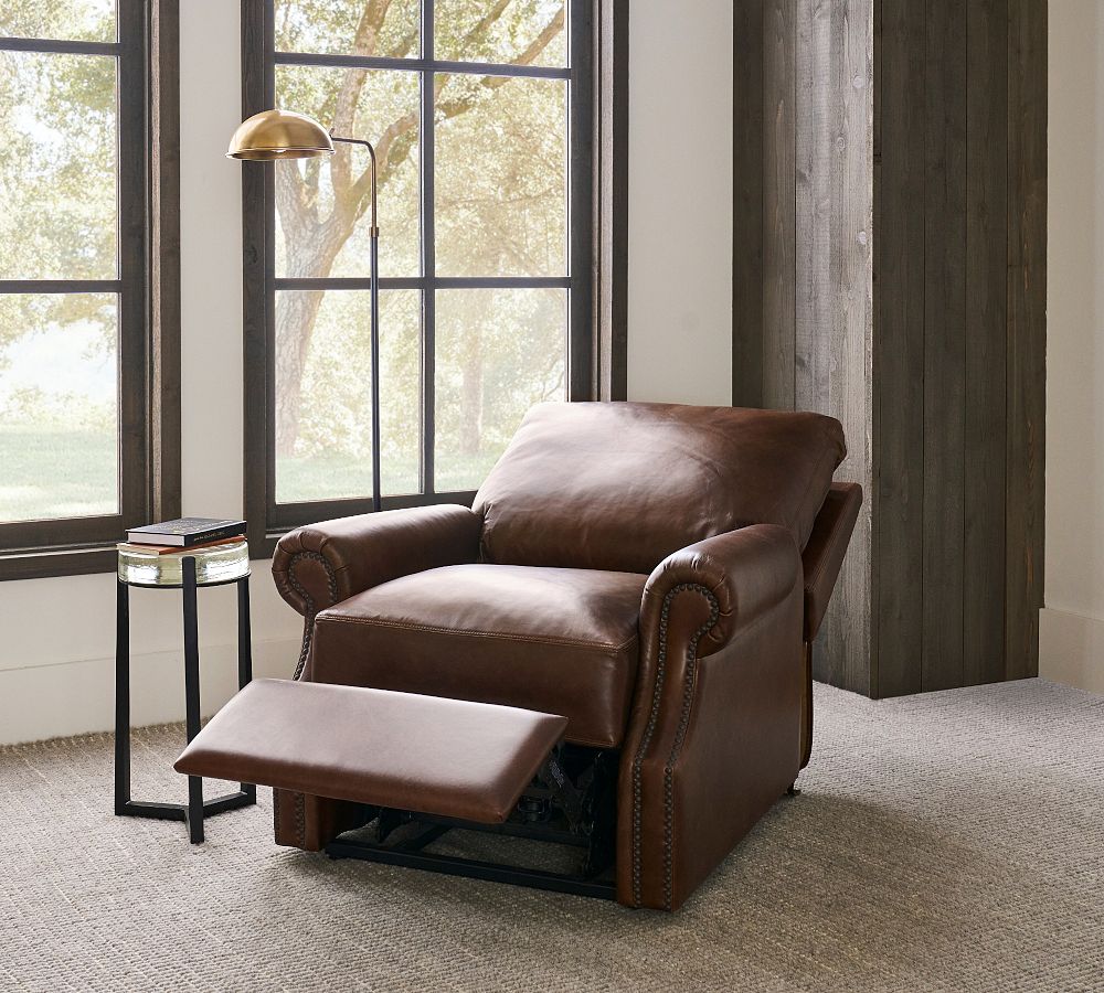 Pottery barn recliners online leather