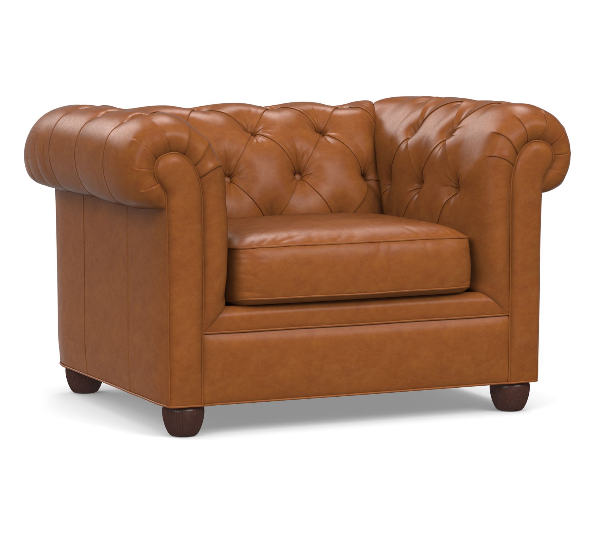 Chesterfield Roll Arm Leather Chair
