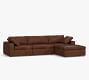 Dream Wide Arm Leather Modular Chaise Sectional (130&quot;&ndash;173&quot;)