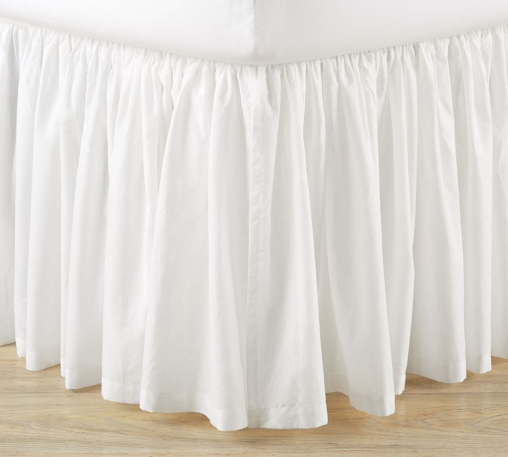 Greenland Home Cotton Voile Dust Ruffle, 18-inch L, White