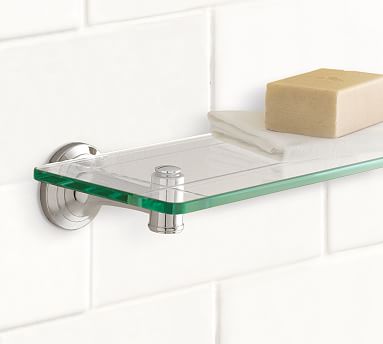 Bathroom deals glass shelving