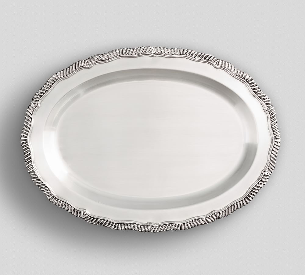 Antique Silver Oval Tray