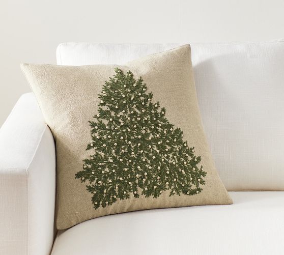 Tree Embellished Pillow Pottery Barn