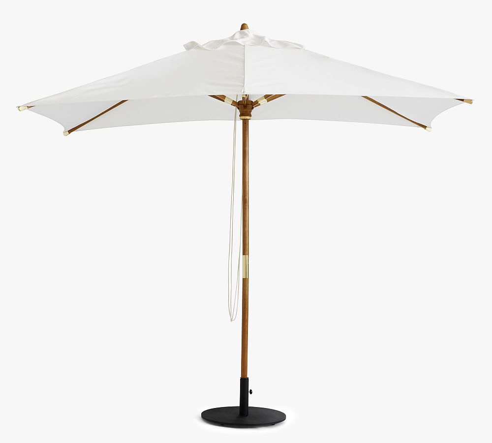 Premium 10' Rectangular Outdoor Patio Umbrella &ndash; Teak Frame