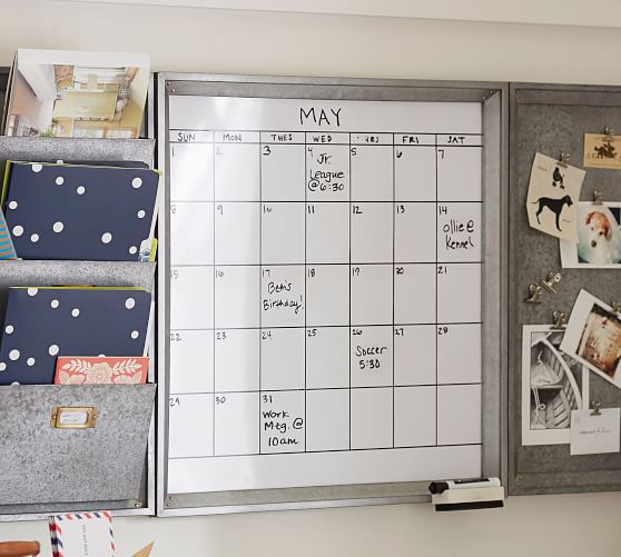 Galvanized System White Board Calendar Pottery Barn