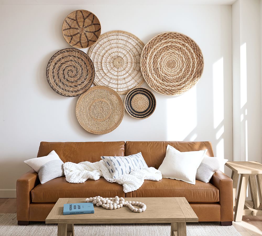 Woven rattan wall discount decor