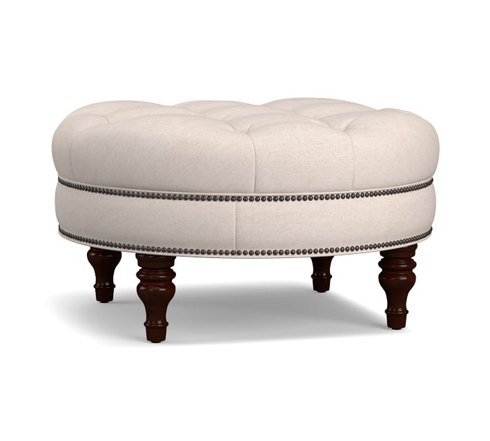 MELPOT Large Round Ottoman  INspiration Furniture - Vancouver BC
