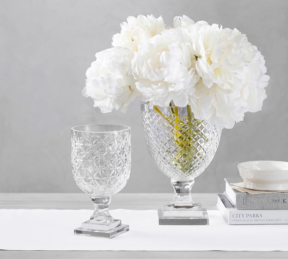 Monique Lhuillier Ava Clear Cut Glass Vase