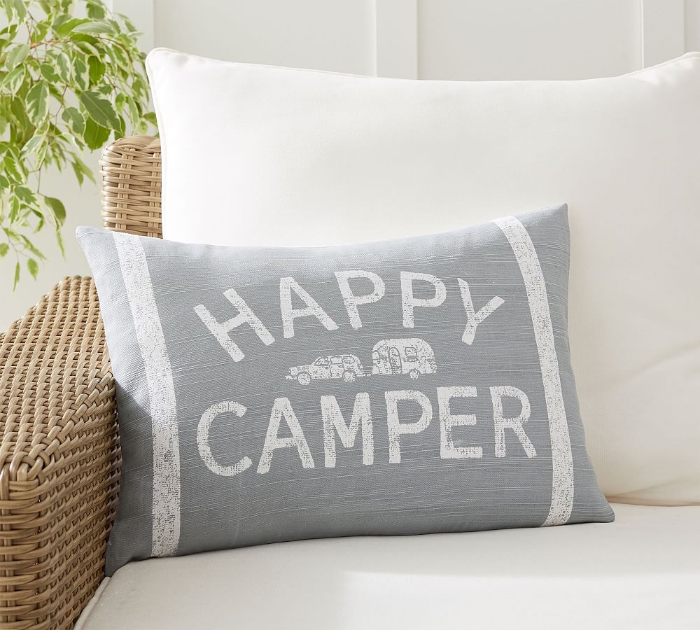 Airstream Happy Camper Lumbar Pillow Cover