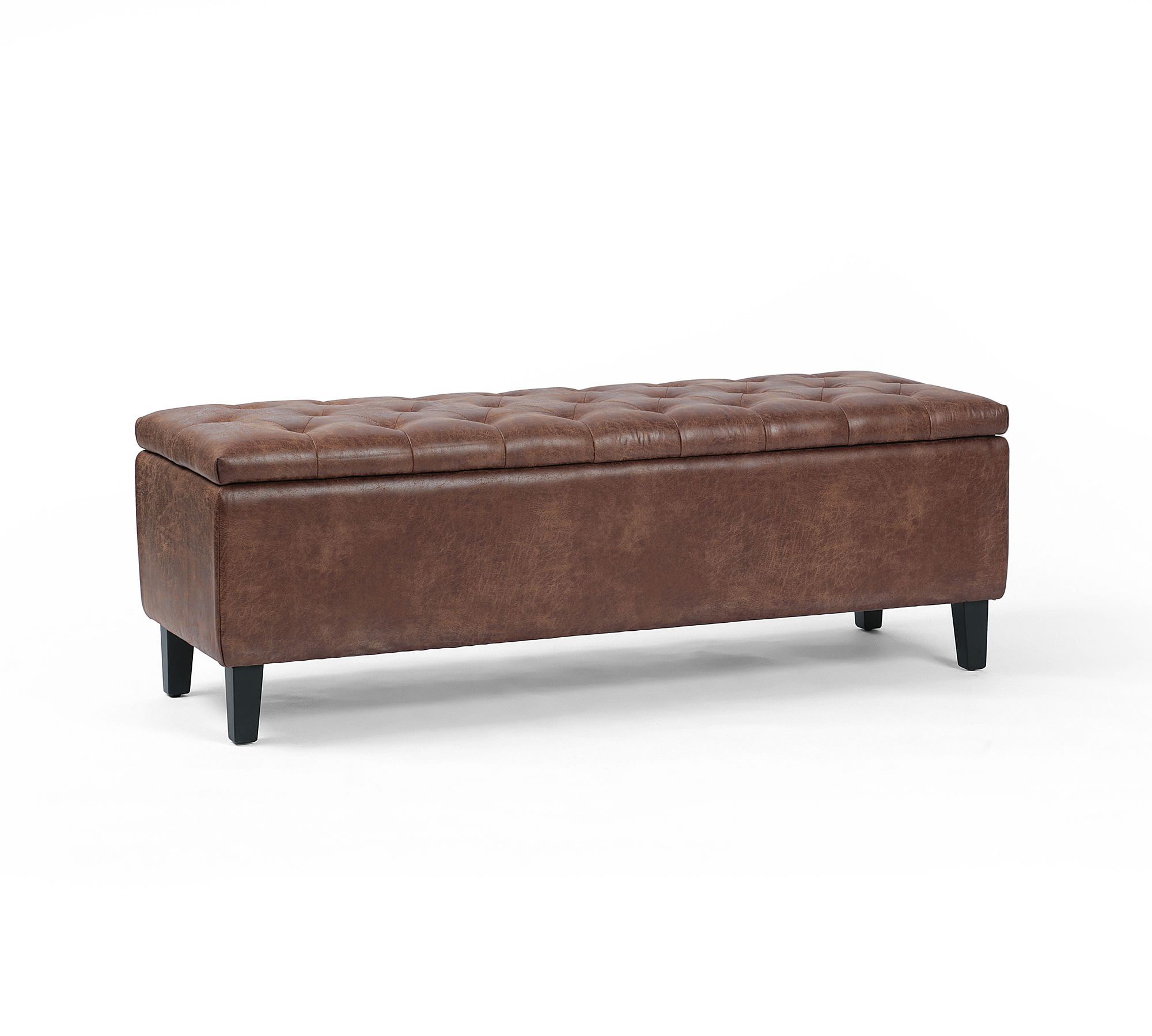 Jay Tufted Leather Storage Bench (55")