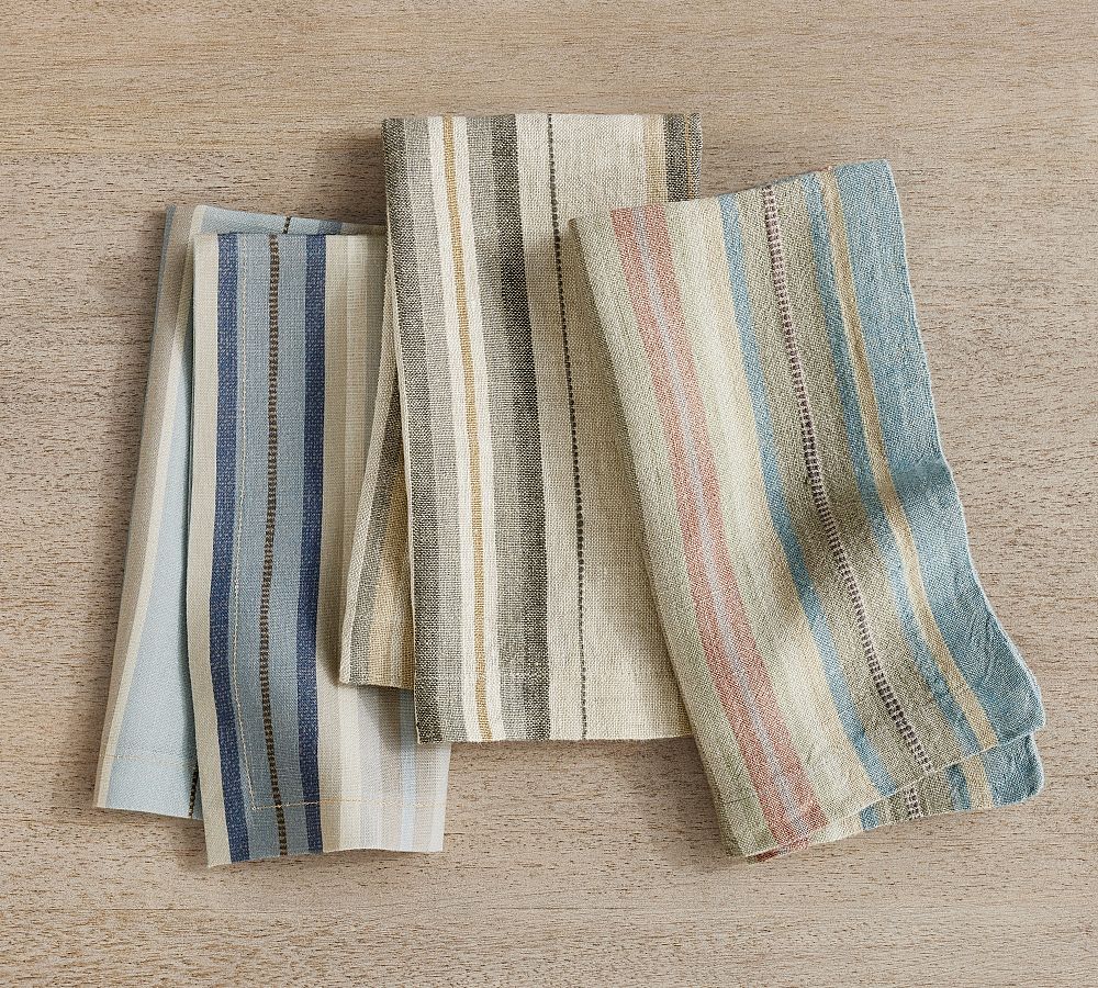 Lonnie Striped Linen Napkins - Set of 4