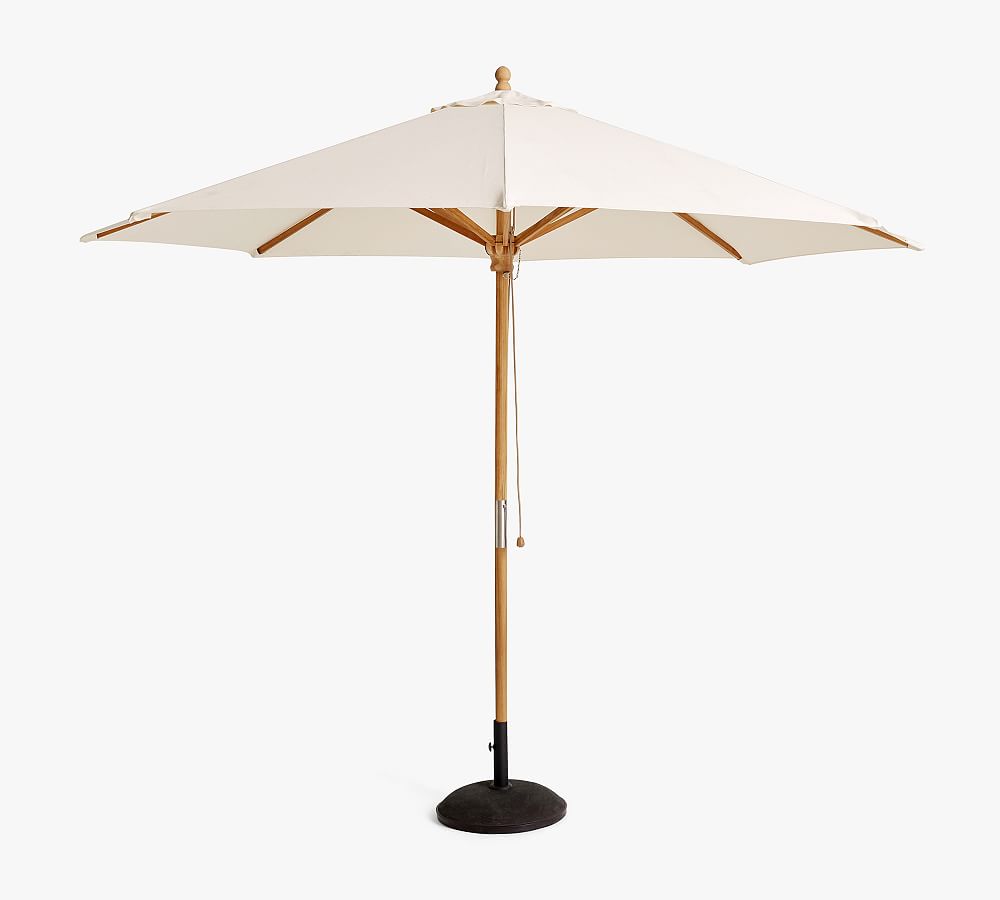 11' Round Outdoor Umbrella &ndash; Teak Frame&#8203;