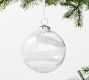White Ribbon Glass Ball Ornaments