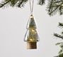 Light Up Christmas Tree Glass Cloche Ornament