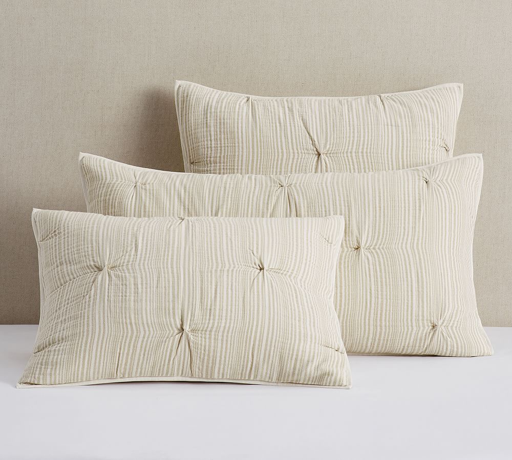 Soft Cotton Handcrafted Striped Sham Pottery Barn