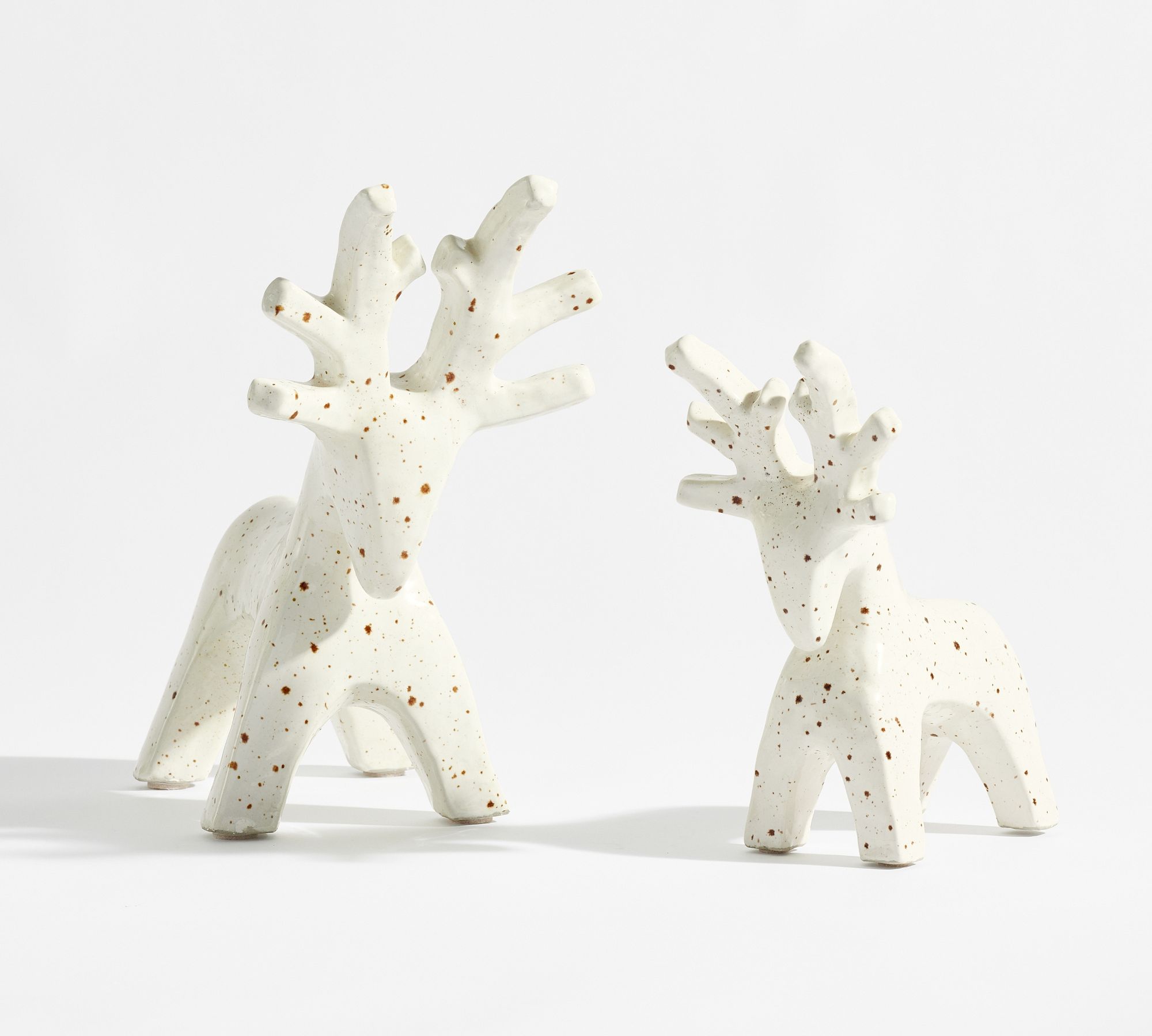 Handcrafted Artisan Terracotta Speckled Reindeer