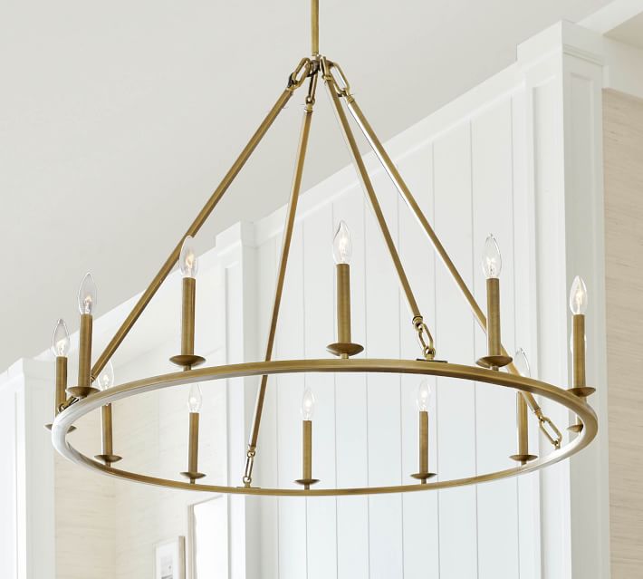 Pottery barn brass deals chandelier