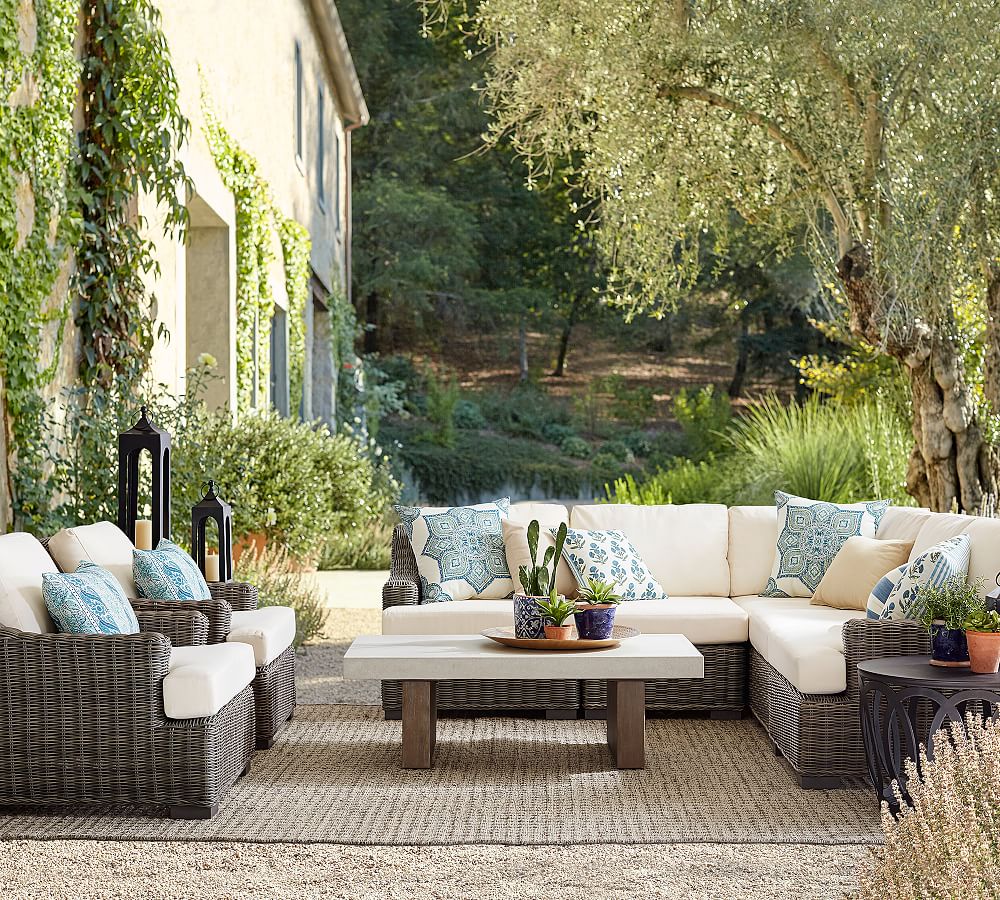 Build Your Own - Huntington Wicker Slope Arm Outdoor Sectional Components