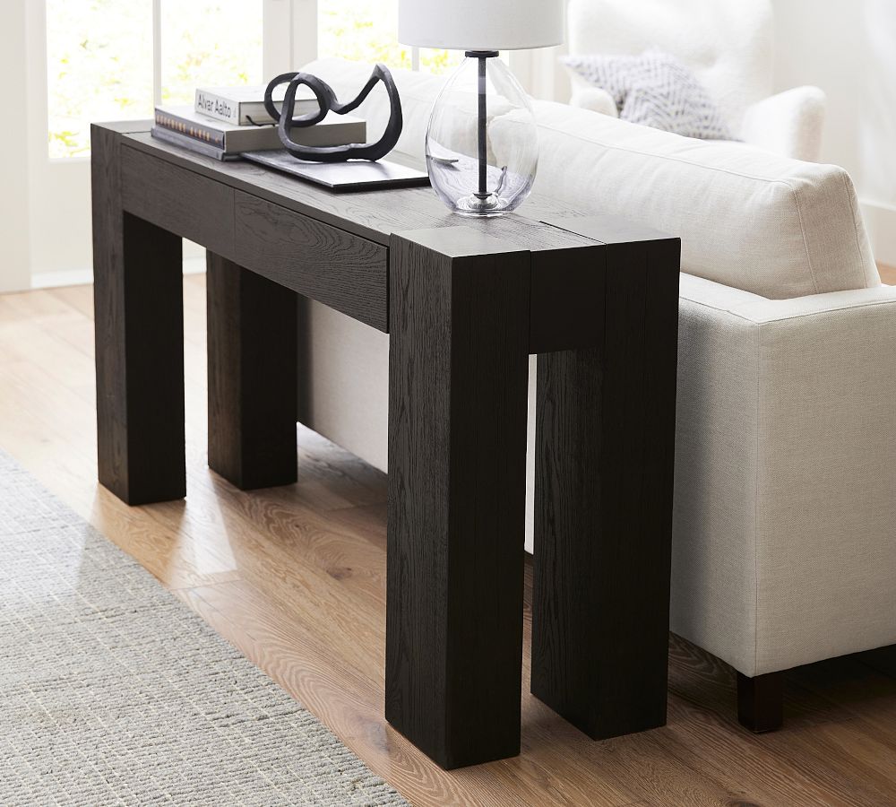 Pottery barn black store console table