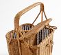 Handwoven Wicker Picnic Basket &amp; Wine Caddy