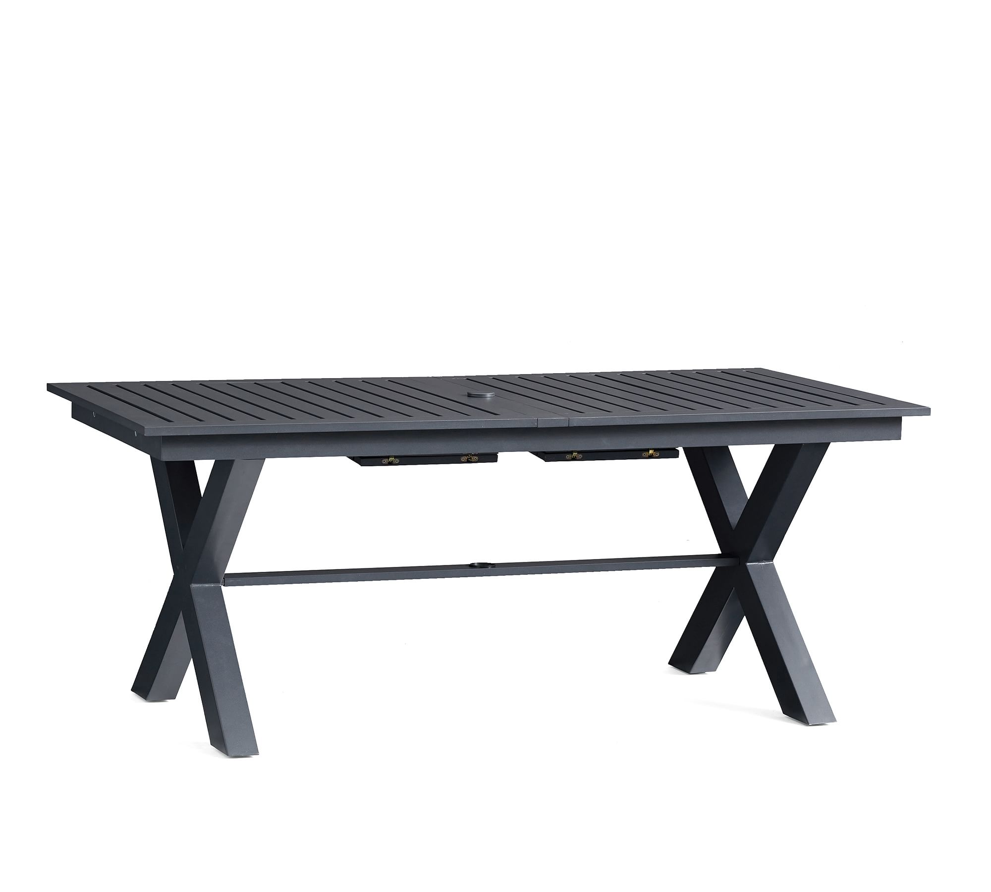 Indio Metal X-Base Extending Outdoor Dining Table (76"-102")