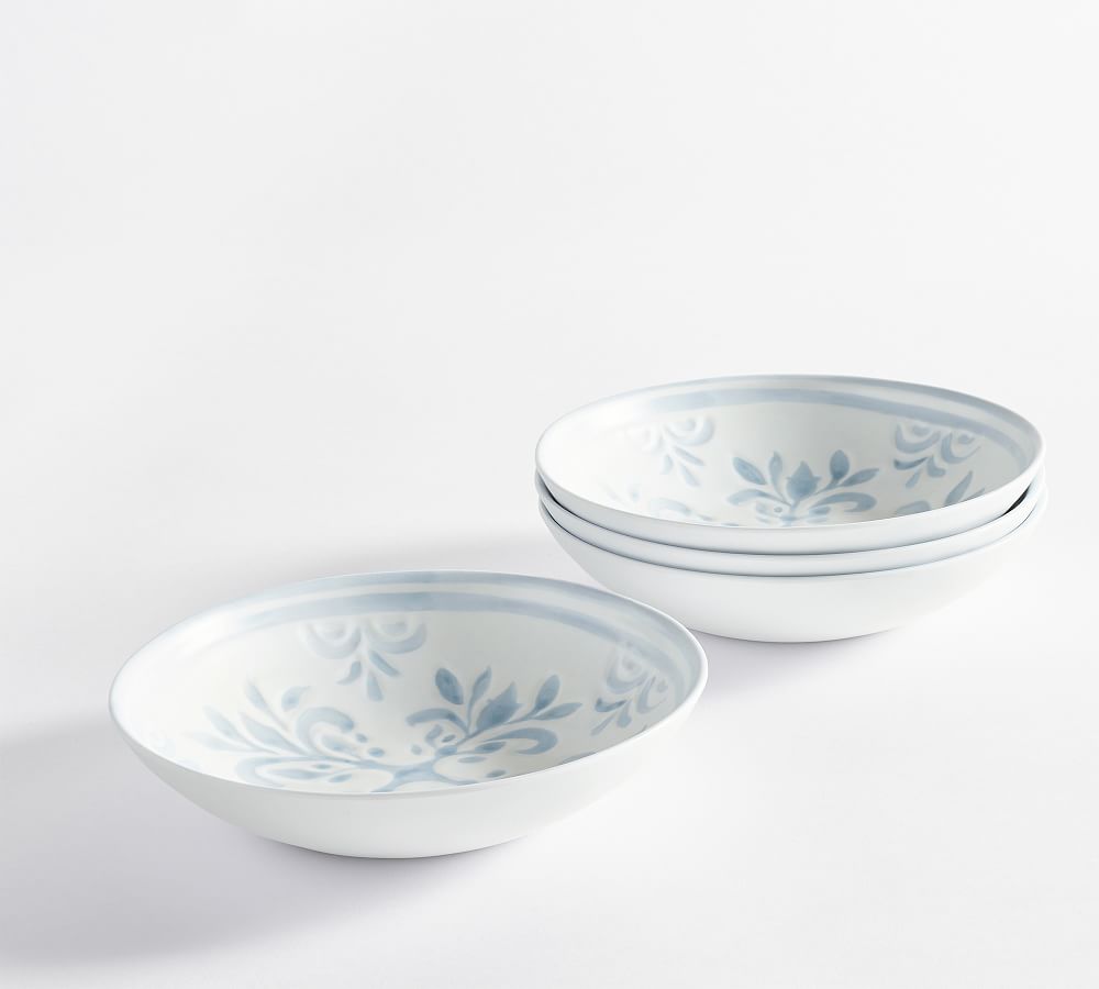 Chambray Tile Melamine Cereal Bowls - Set of 4