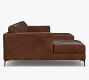 Jake Leather Double Chaise Sectional (145&quot;&ndash;164&quot;)
