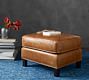 Tyler Leather Ottoman With Nailheads
