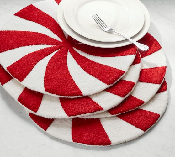 Peppermint Felt Placemats Set of 4 Pottery Barn