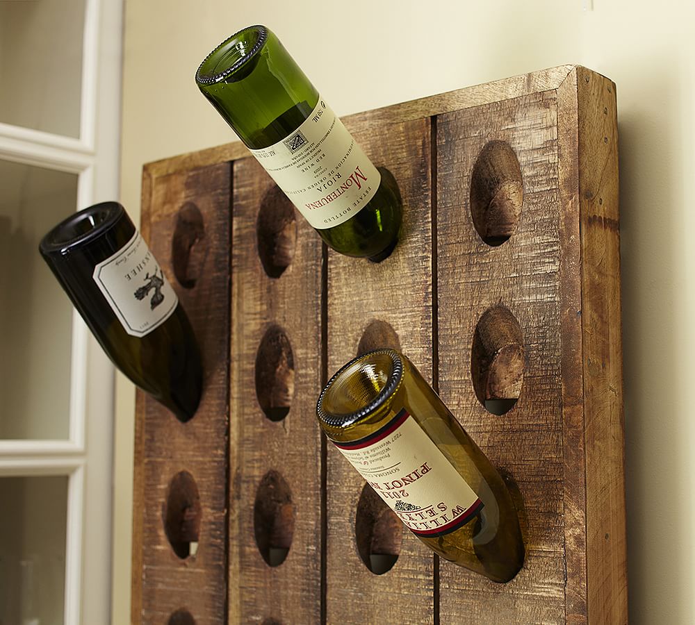 Wooden Red Wine Rack 10 Bottle Holder Mount Bar Display Shelf