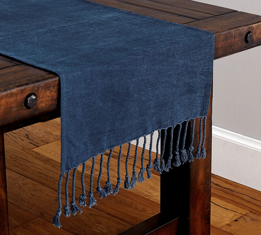 Indigo Knotted Table Runner