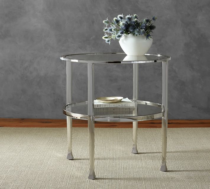 Tanner Round Glass End Table