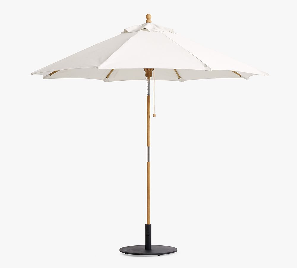9' Round Outdoor Patio Umbrella &ndash; Teak Tilt Frame&#8203;