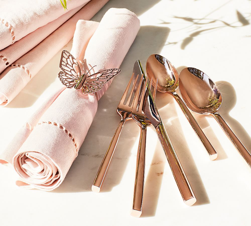 Monique Lhuillier Marlowe Rose Gold Flatware Pottery Barn