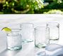 Etched Floral Recycled Glass Drinking Glasses - Set of 4
