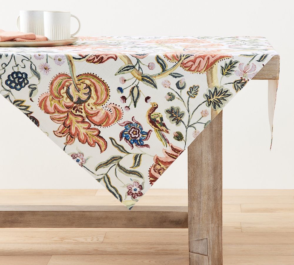 Eleanor Painted Palampore Organic Cotton Table Throw