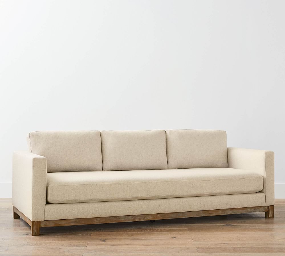 Jake Upholstered Sofa with Seadrift Wood Base