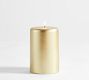 Modern Curved Gold Wax Pillar Candle