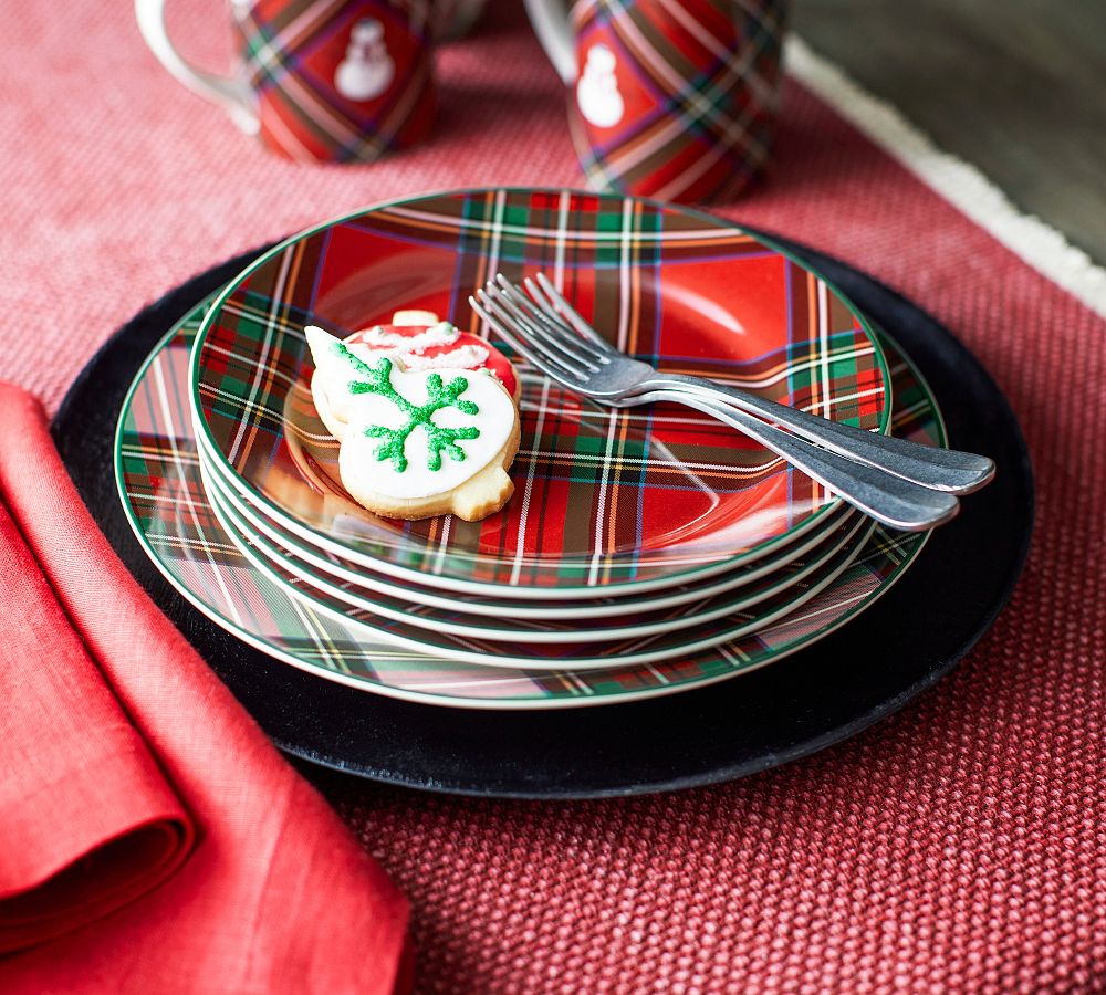 Stewart Plaid Glass Ice Bucket