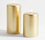 Modern Curved Gold Wax Pillar Candle