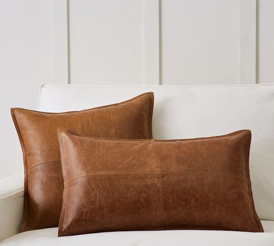 Pieced Leather Pillow