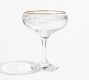 Etched Gold Rim Coupe Glasses - Set of 4