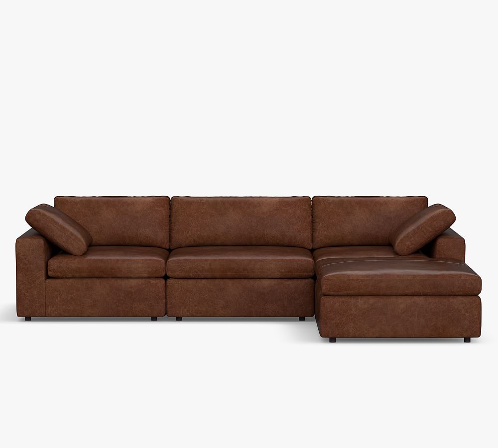 Leather square online sectional