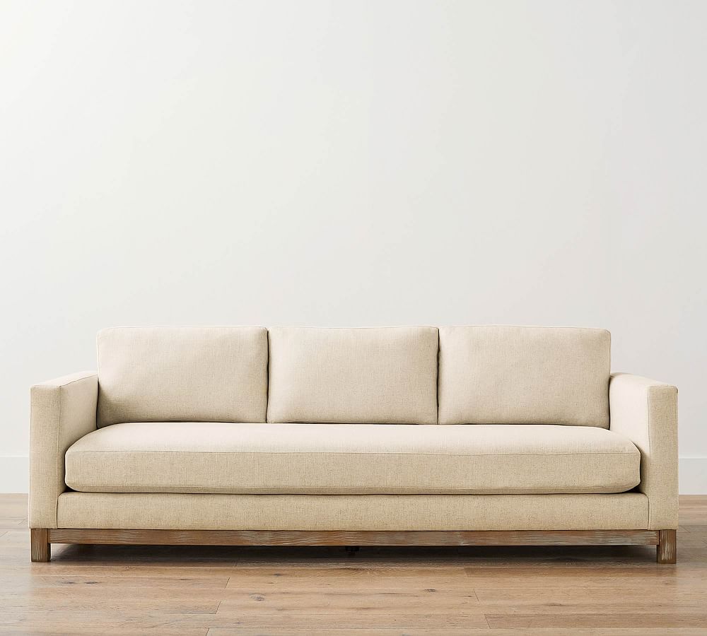 Jake Upholstered Sofa with Seadrift Wood Base